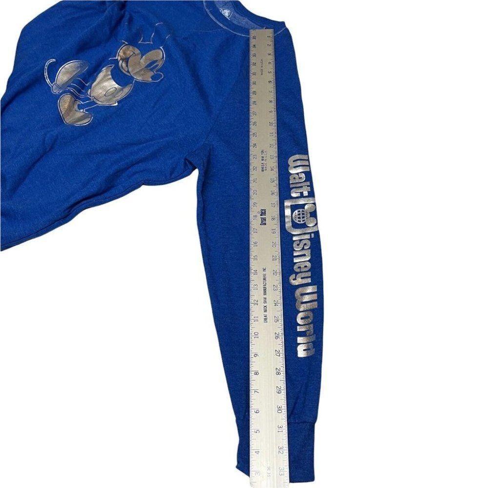 Disney World Wishes Sweatshirt Mickey Mouse Foil Jersey Ears Lounge - Picture 3 of 11